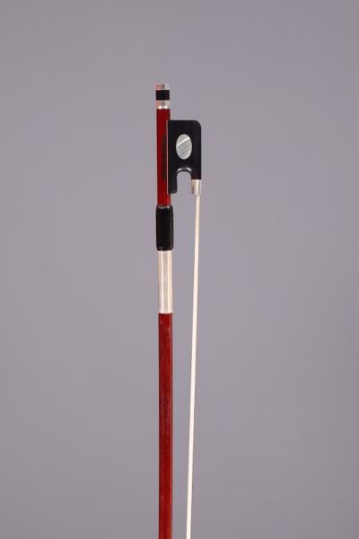 Manoel Francisco Pajeot Viola Bow – Round Pernambuco, Silver Mountings, Ebony Frog